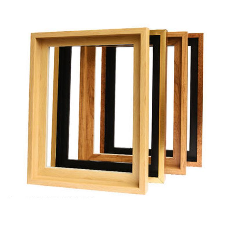 Narrow Edge L-Shaped Wood Grain Foam Frame for DIY Wall Art