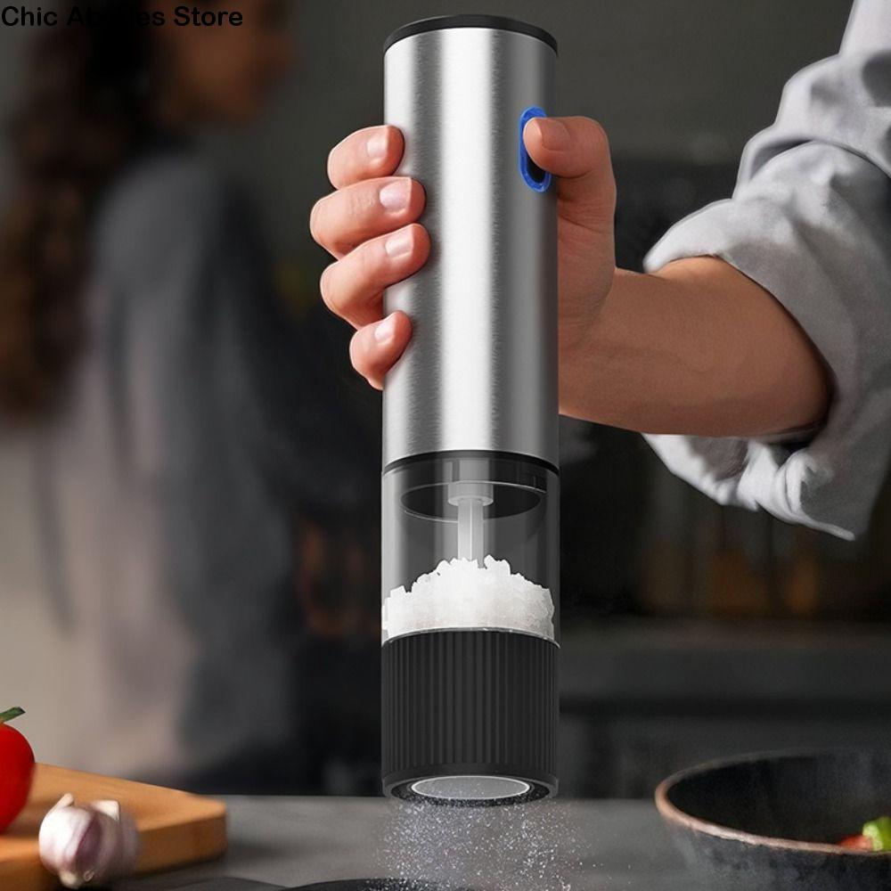 Adjustable Coarseness Electric Salt Grinder Ceramic Core One Click Start Automatic Spices Grinder Large Capacity