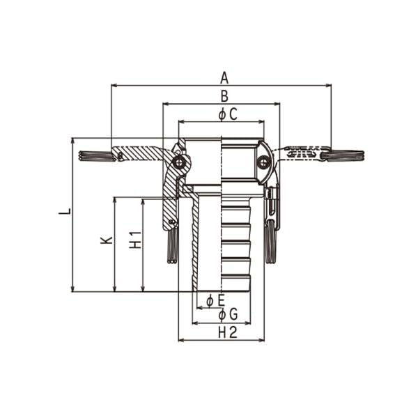 Toyox Camlock Twin Lock Type Coupler Hose Shank Aluminum 3 Inch 633-CTL-3-AL