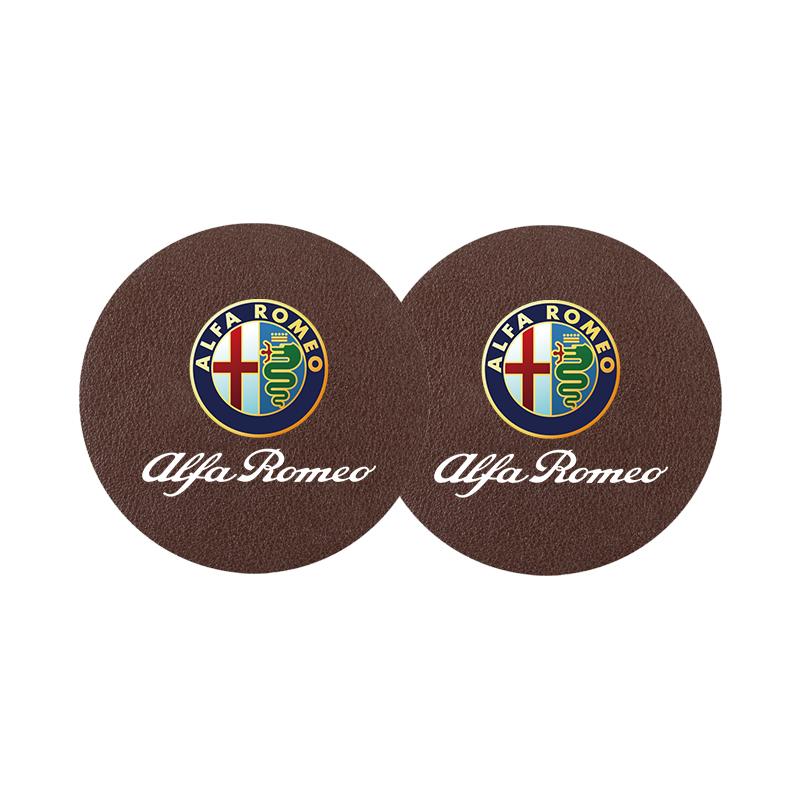 

2026 Hot Sticker 2Pcs Car Coasters Water Cup Mats Waterproof Slot Pads For Alfa Romeo 147 159 156 166 GT Giulietta Mito Giulia 8