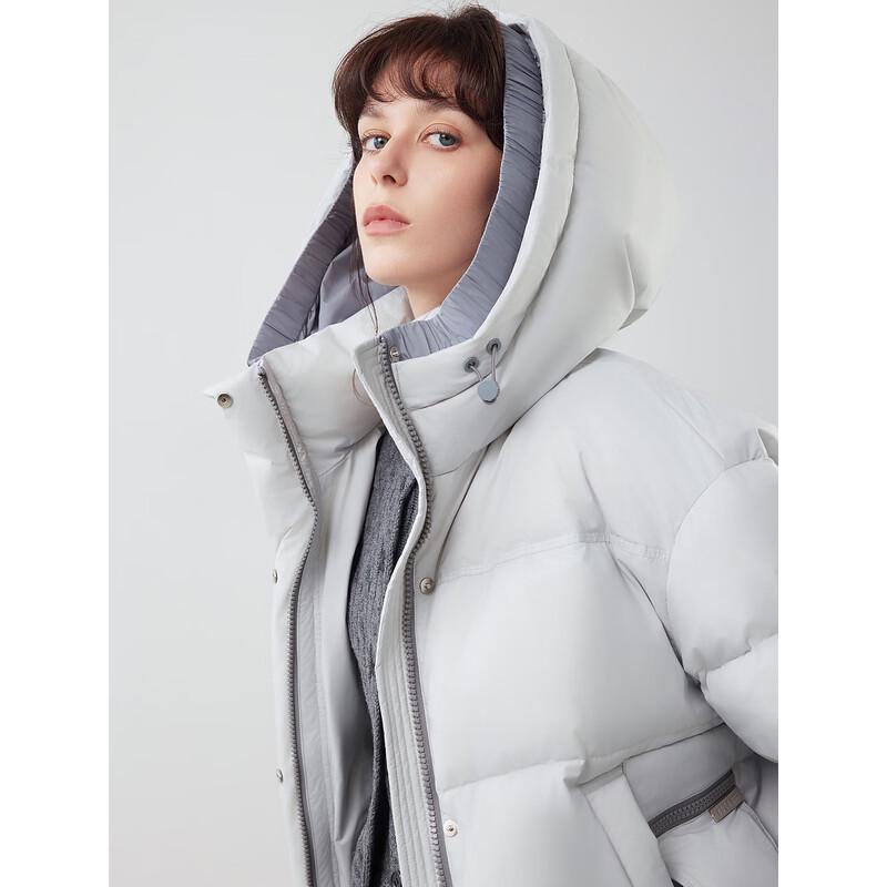 ELLE Women's 90% Duck Down Loose Hooded Puffer Jacket