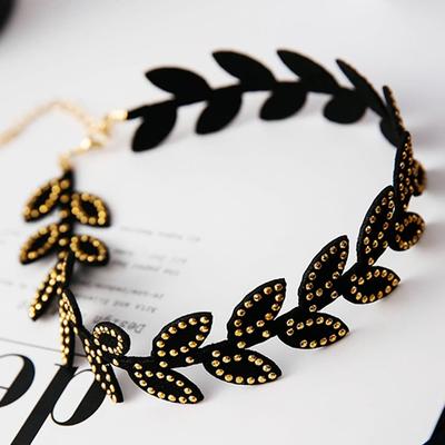 Dames Choker Ketting Gelaagd Blad Kubisch Punt