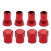 4PCS Aluminium Car Atuo Red Tire Wheel Tyre Valve Stem Hex Caps & Sleeve Cover