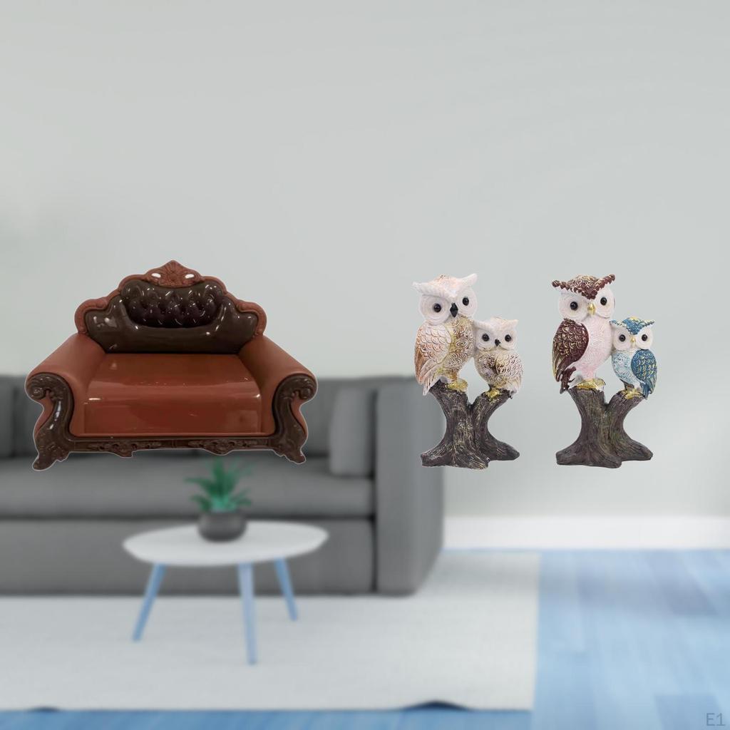 Miniature Sofa Couch Single Chair Model DIY Accessory Realistic Animal Sculpture Room for Micro