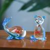Transparente Mini-Taschenfisch-Ornamente Cartoon-Katze Schreibtisch-Ornament Taschenfisch-Statue Büro