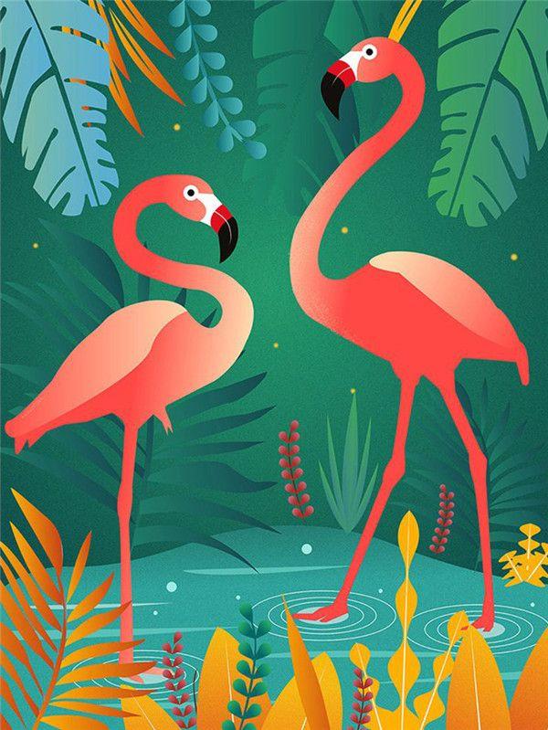 RUOPOTY Acrylic Painting By Numbers Flamingo Animals Paint On Canvas Coloring By Numbers Gift Home Decor Wall Room