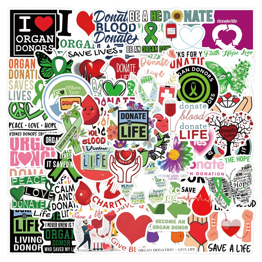 50 New Donate Life Graffiti Stickers Decorate Notebook Suitcase Stickers