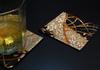 Set of 2 Japanese-style Brocade Kimono Coasters (Miyabi)