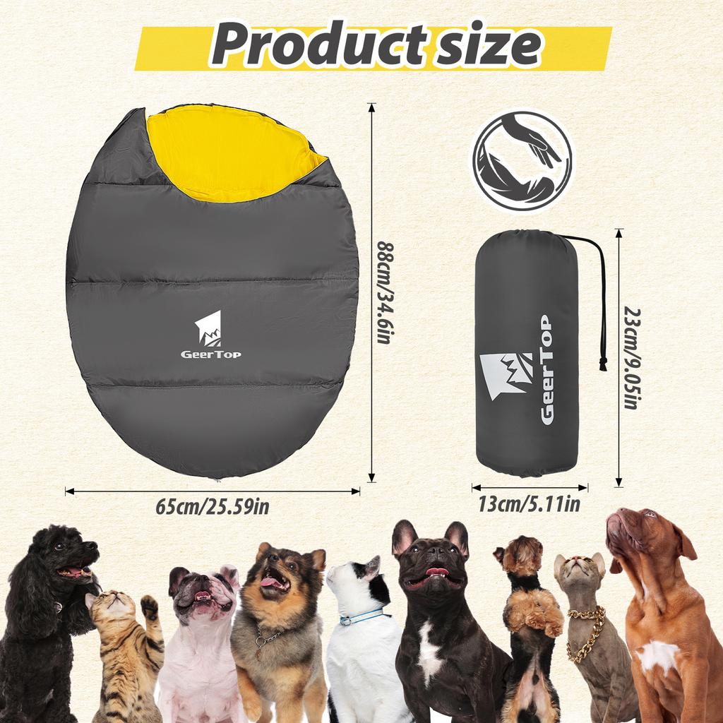 Outdoor Camping Pet Sleeping Bag Warm Waterproof Winter Pet Sleeping Bag Portable Dog Beds Lightweight Dog Accessories Supplies