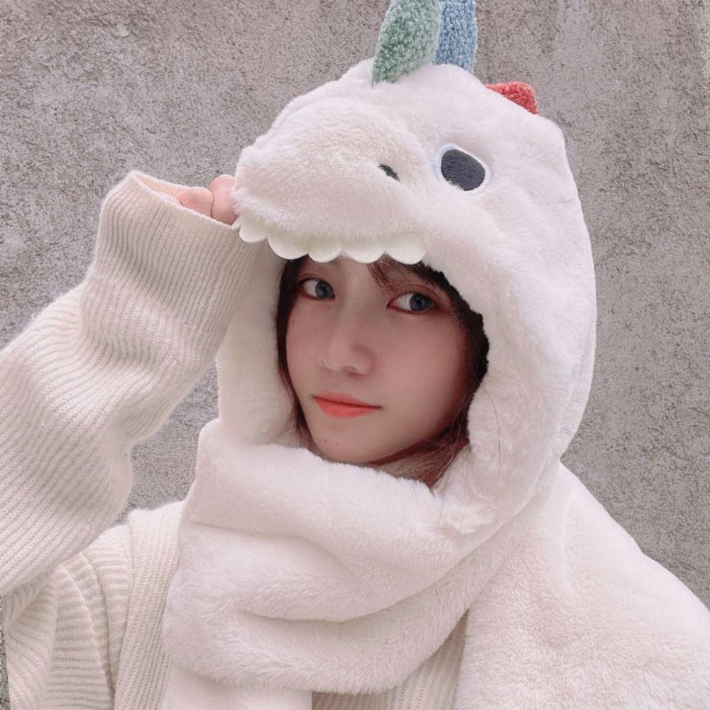 

Cute Winter Hat Warm Bucket Hat New Dinosaur-shaped Beanie Women Girl