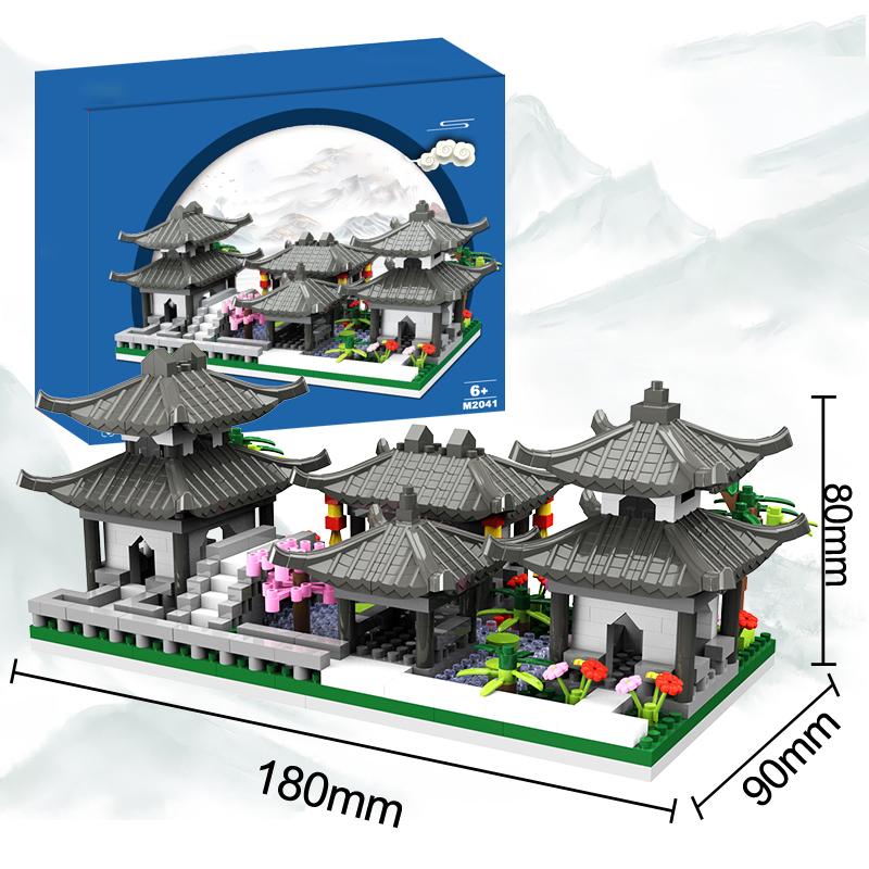 Assembled Building Blocks Suzhou Garden 3-in-1 DIY Small Particle Children's Puzzle Toy Gift
