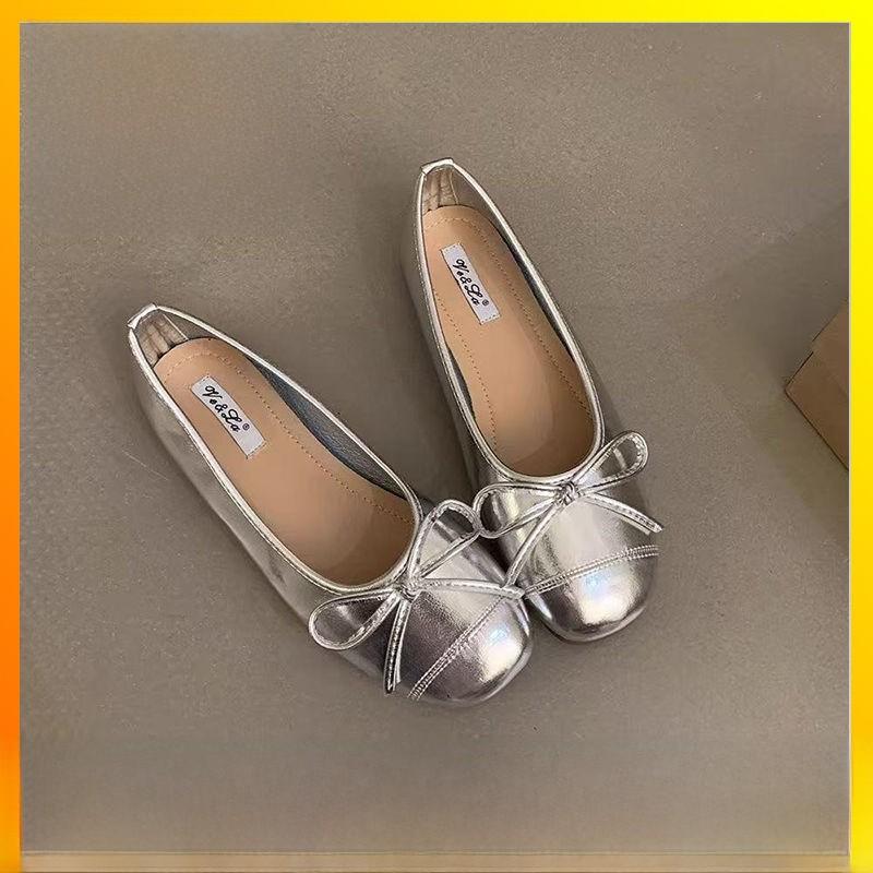 Ballerinas für Damen aus PU-Material mit weicher Sohle für den täglichen Gebrauch Frühling 2024