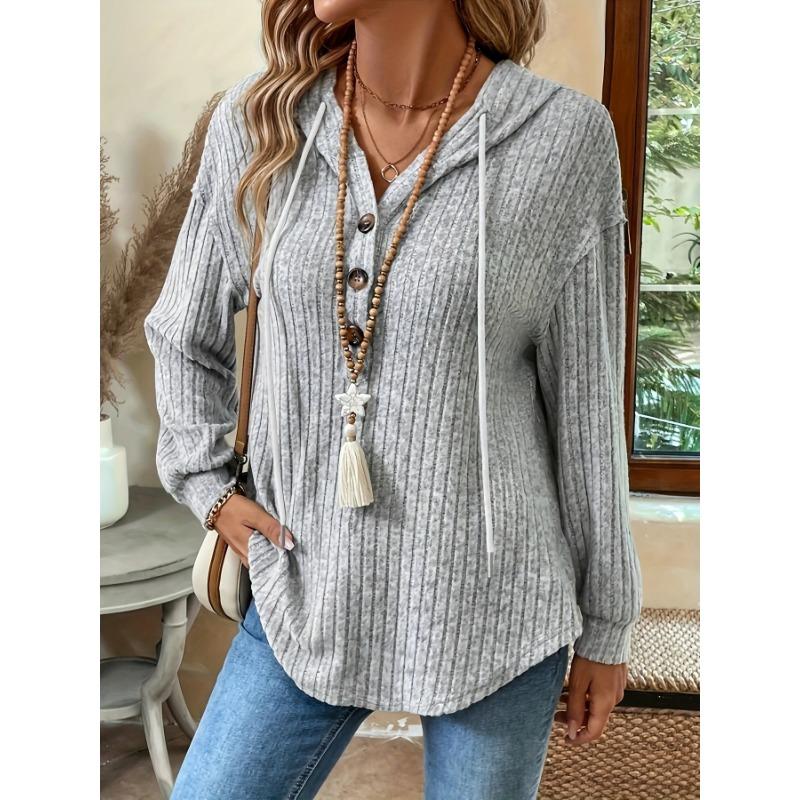 

DAFIFY Женские модные повседневные однотонные худи и свитшоты с принтом, с длинным рукавом и капюшоном S серый