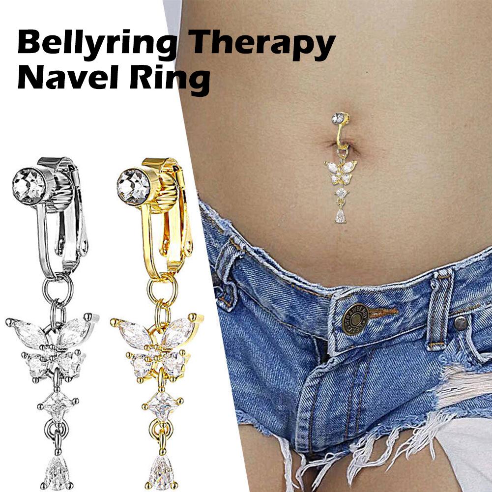 Piercing-free Butterfly Belly Button Nail Fake Belly Belly Button Sexy No Piercing Button T8Z9