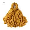 Fashion Muslim Cotton Rayon Modal Hijab For Women Headscarf Long Shawls Islam Hijab Turbans Head Wrap Solid Fringe Scarves