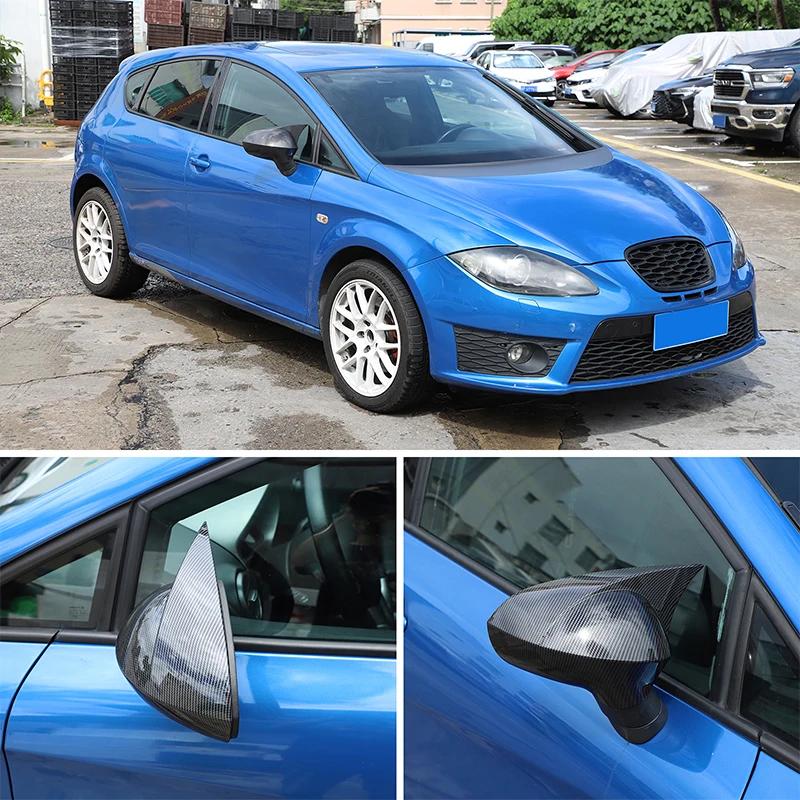 Para Seat Leon MK2 2008-2012 ABS Fibra de Carbono Accesorios de Cubierta para Espejo Retrovisor Lateral de Coche