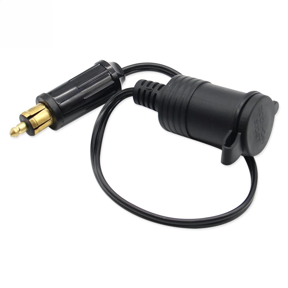 DC 12V 24V EU Plug for BMW DIN Hella Motorcycle Charger Socket Outlet Convert To Car Socket Adapter Power Lead Cable