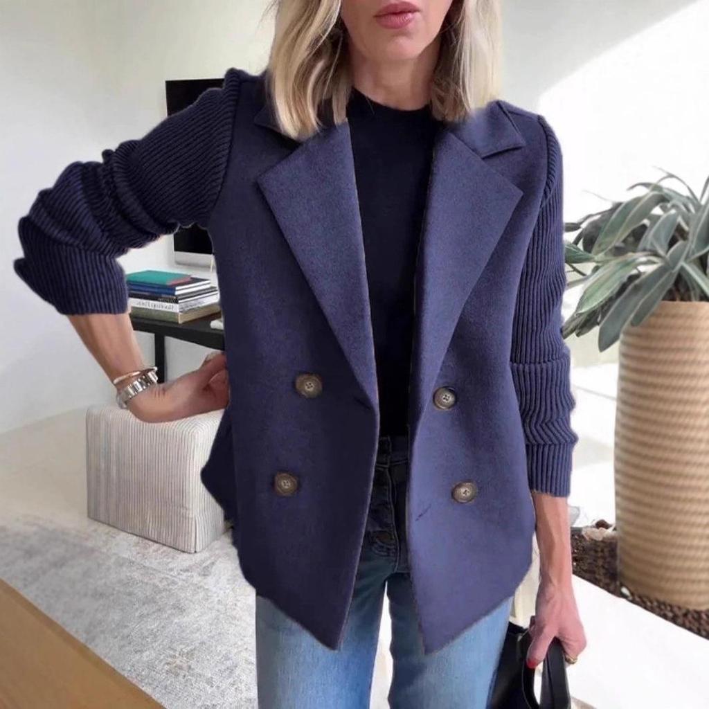 2025 European & American Women's Woolen Suit Collar Casual Top Coat