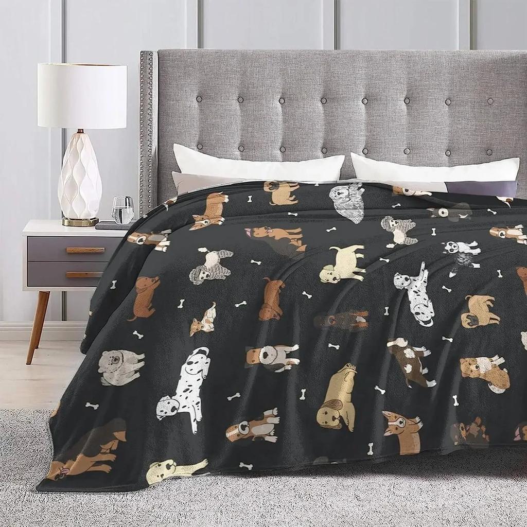 3d Print Blanket Puppy Dogs Cute Animals Throw Blanket Ultra Soft Warm All Season Cartoon Pets Decorative Fleece Quilt