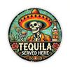 Tequila Servie Ici Panneau Mural en Métal Décor Rétro pour Bar Maison Pub Art en Tôle Vintage