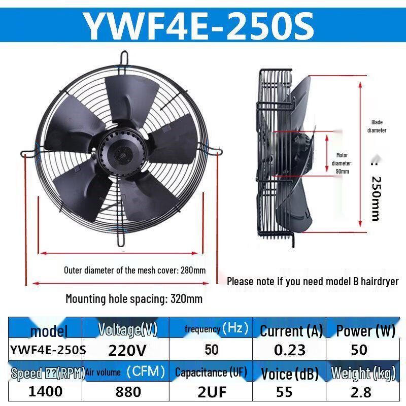 Aokewen YWF4E-250S External Rotor Axial Fan