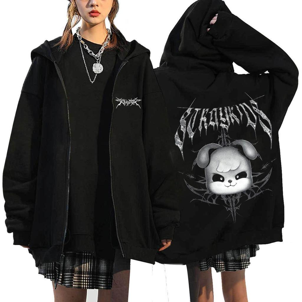 KPOP DominATE Tour Merch FELIX HAN BANGCHAN CHANGBIN HYUNJIN SEUNGMIN LEE KNOW Cartoon Print Zip Up Women/Men Hoodie Sweatshirt