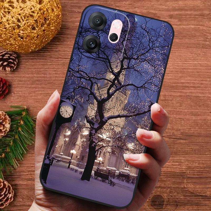 Świąteczne malowane etui na OPPO Reno 14F 14 F Reno14FS Etui Silikonowe Miękkie Etui na Telefon na OPPO Reno 14 13 Pro FS Capa Fundas
