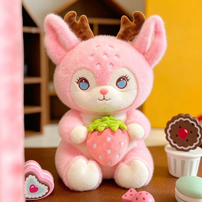 Plush Deer Stuffed Animal With Polyester Fiber Fill For Kids And Adults