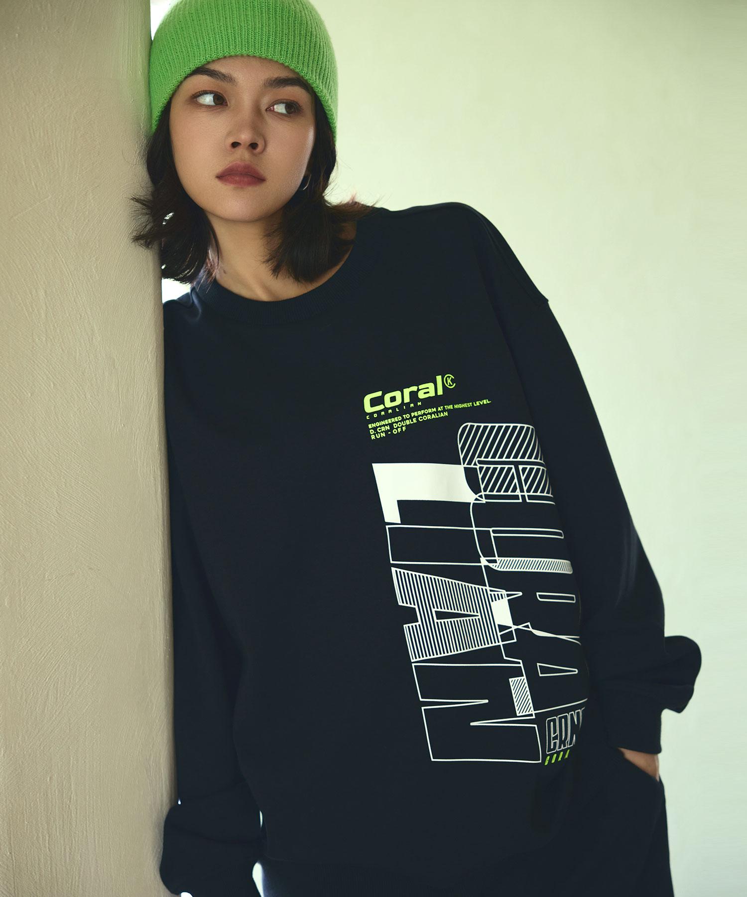 Толстовка с вертикальным логотипом Coralian Runoff Черная Black/95(M)