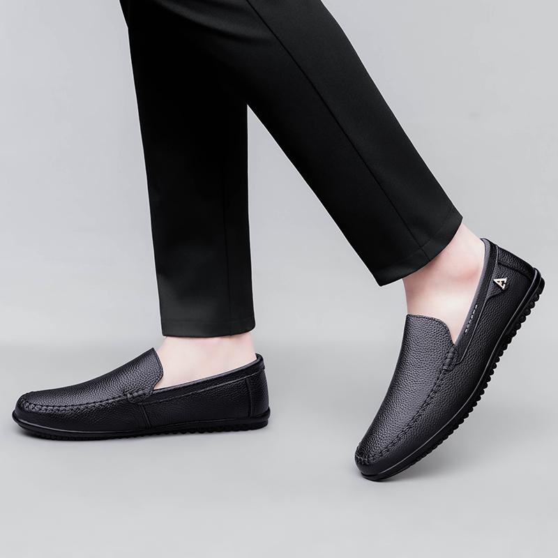 Fashion High Quality Formal Casual Mens Loafers Soft Breathable Slip On Boat Shoes Moccasins Walking Shoes Genuine Leather Men Shoes