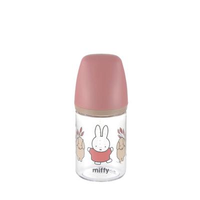 Plastová fľaša na mlieko Richell Baby Miffy, spoločne vyvinutá zubným profesorom a detským zubárom, Fľaša na cesty, 160 ml,