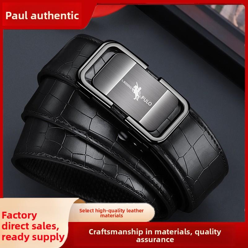 Herrengürtel, Ledergürtel mit automatischer Schnalle, vielseitiger Business-Mode-Echtledergürtel