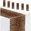 6 PCS Leopard Print Table Runner 14 X 108 Plastic Table Runner for Leopard Theme Party Birthday Baby Shower Disposable Tables Runner