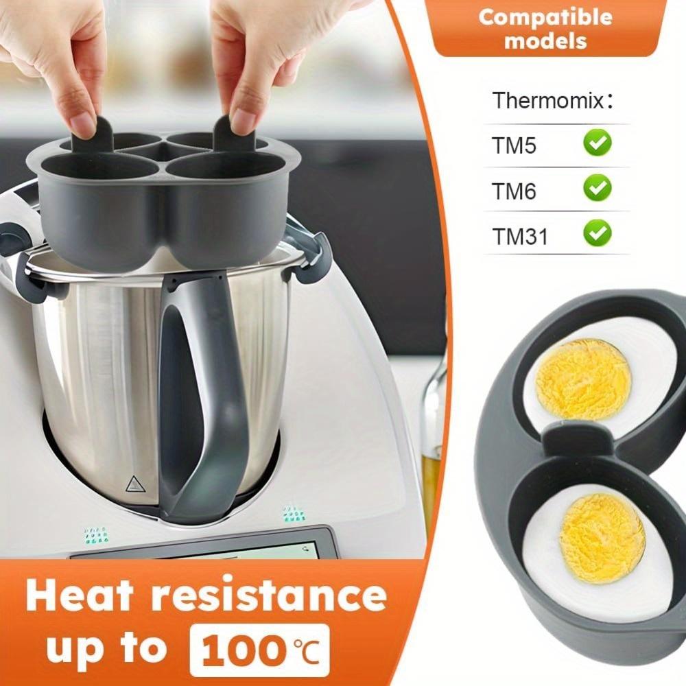 1 Kitchen Utensil, Compatible with Mixer Thermomix , 4 Grid Egg Steamer, Food Grade PP Materials, Dishwasher Safety, Mixer Parts