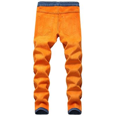 Men's Winter Plus Velvet Warm Straight Slim Jeans