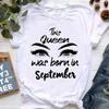 Graphic Print TShirt Femme Happy Birthday T Shirt Tshirt WomenS Clothing This Queen Was Bron SeptemberMarch Aesthetic Clothes
