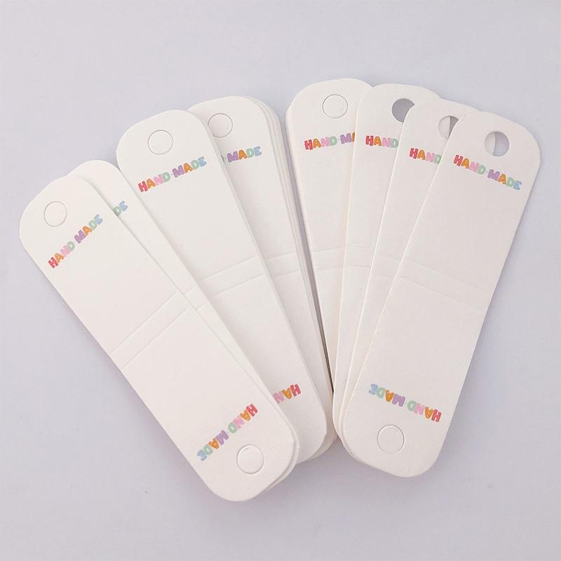 50Pcs Hair Clip Half Folded Card Hair Accessories Cardboard Display Card Labels Hair Rope Packaging Hanging Tag Cardboard Label