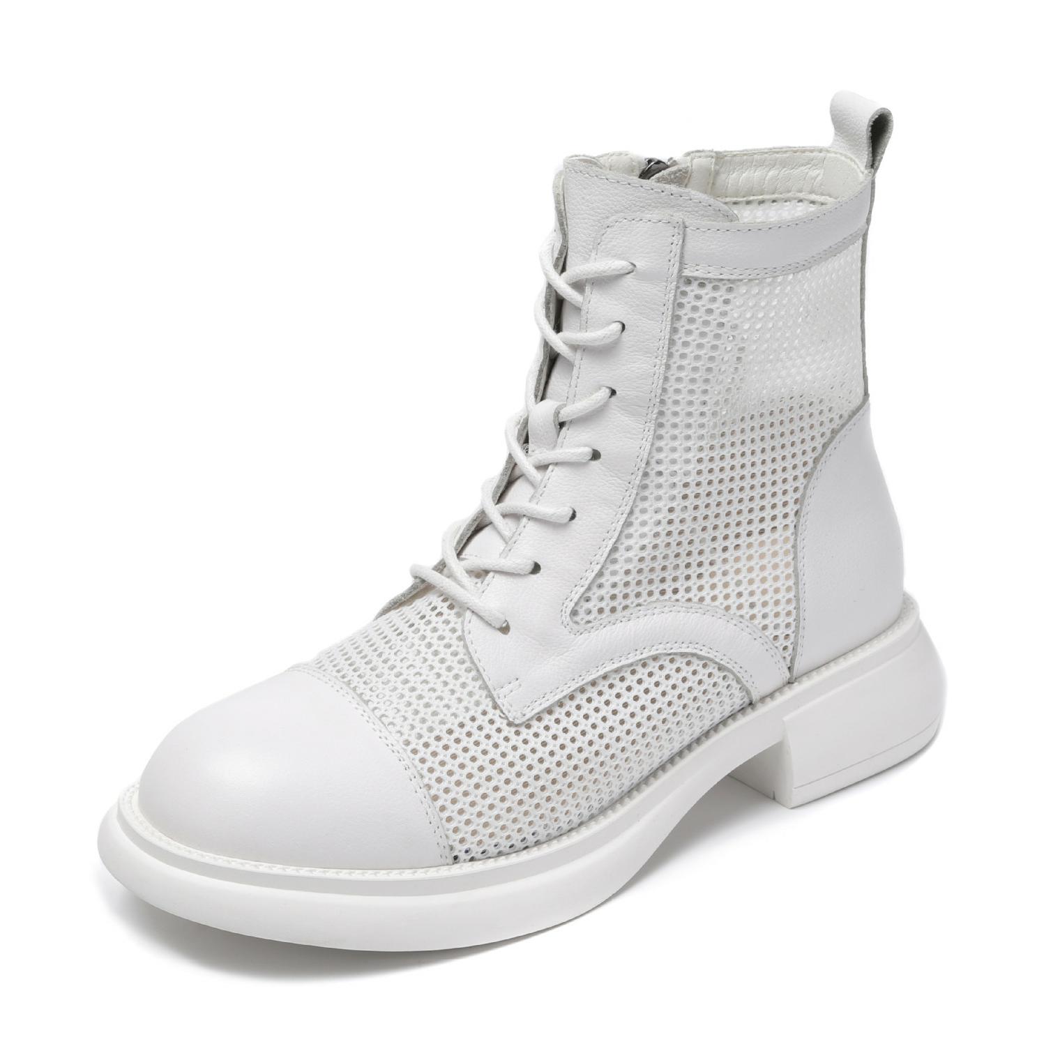 

Мода 4СМ Весна Новые Дышащие Сетчатые Туфли Верхний Слой Коровья Кожа Короткие Ботинки Британский Винтаж Женские Сапоги Летние Модные Сандалии 39