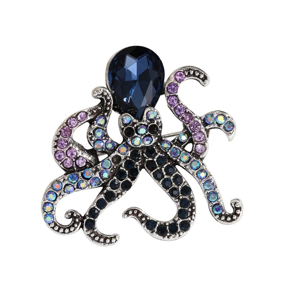 

New Ocean Series Octopus Animal Brooch Fashion High-end Pin Brooch Men s and Women s Versatile Clothing Accessories