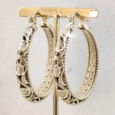 Magnifiques Boucles d'Oreilles Créoles Creuses Sculptées à la Main Vintage pour Femmes Plaqué Or Accessoires de Bijoux Quotidien Banquet Artisanat Cadeaux