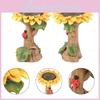 Exquisit detaillierter Polyresin Sonnenblumen-Vogeltränke mit realistischen Blütenblättern und Blättern