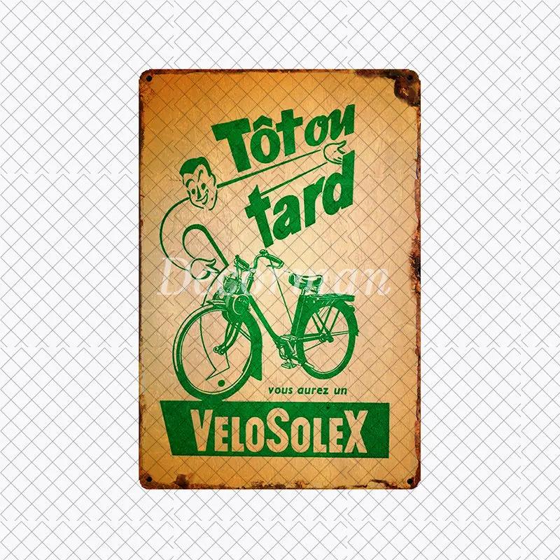[ DecorMan ] VELO SOLEX France Bike Metal SIGN Custom Wall Poser iron Painting PUB Room Bar Hotel Decor LTA-2033