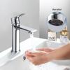 Luxury Modern Single-Hole Mounted Thermostatic Basin Faucet Contemporary Design Hot and Cold for Home and School Bathroom Use