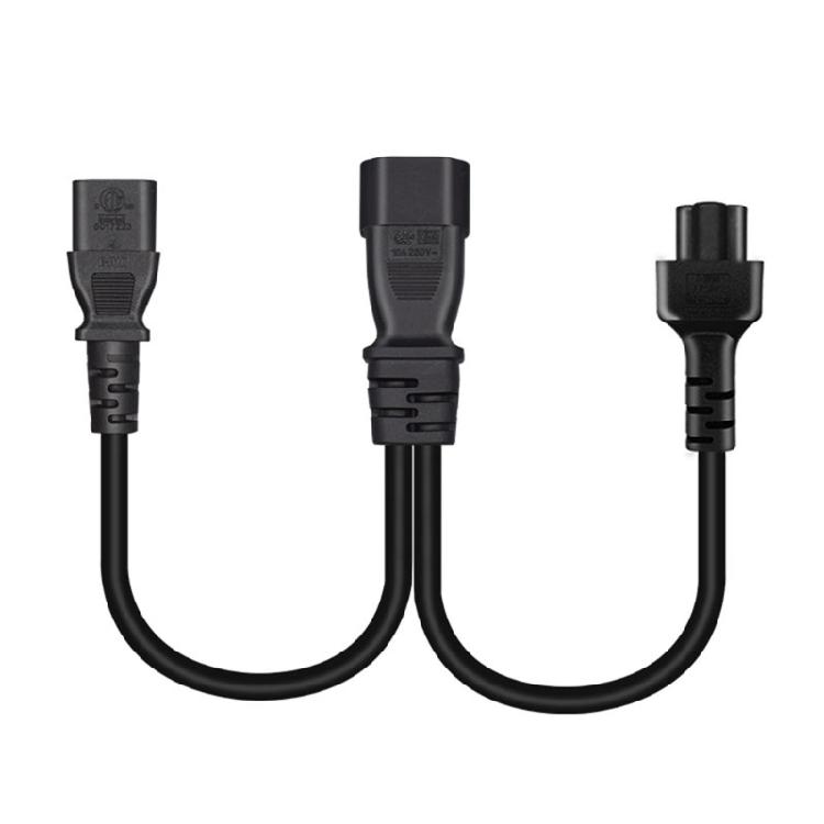 3-Prong C14 To C5+C13 Connector Adapter Cord Male Plug To Female Converter Wire