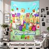 Wall Hanging Tapestry With Custom Name & Text, Numberblock Decorative Tapestry For Bedroom
