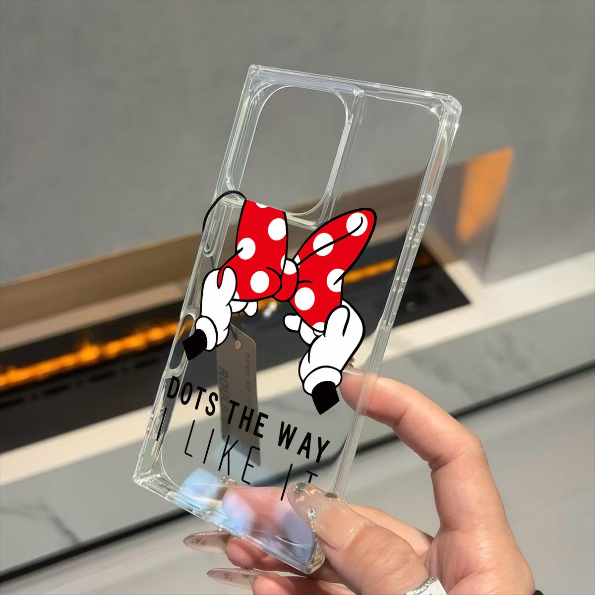 

Clear Square Back Tube Case Protection For iPhone 15 Plus 16 ProMax 14 Pro Max 11 13 12 Anti-Oxygen,Red Bow Pattern Casing iphone 11 ProMax