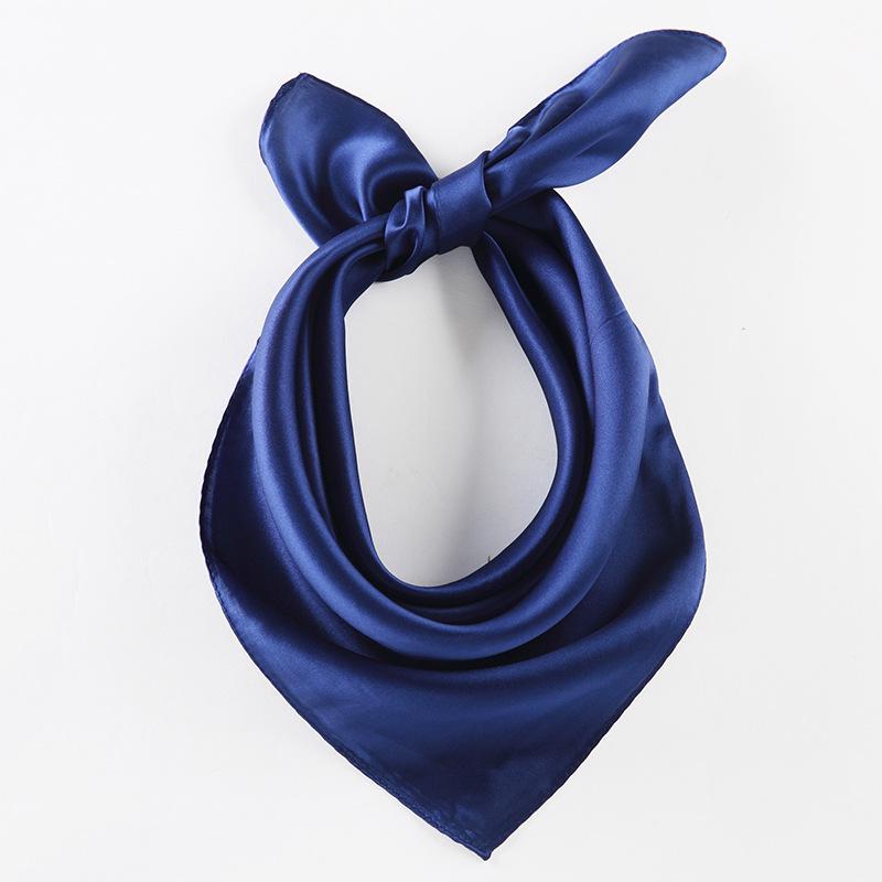 Pañuelo Cuadrado de Satén Versátil - Color Sólido Unisex para Primavera y Otoño