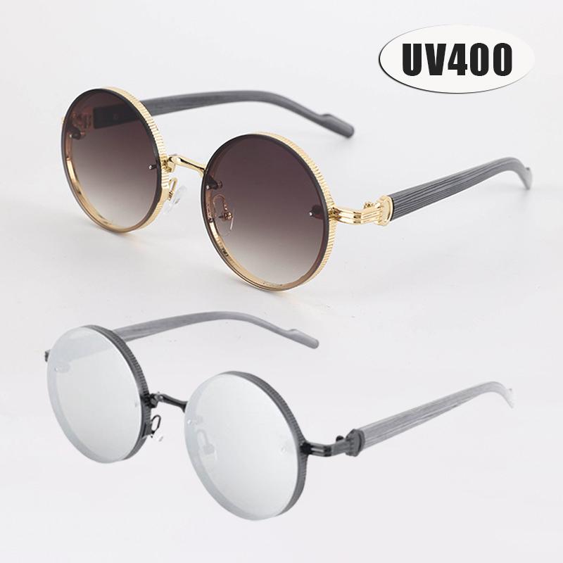 UV Protection Lightweight Comfortable Durable High Quality Retro Edgy Punk Trendy Alloy Metal Round Shaped Sun Glasses