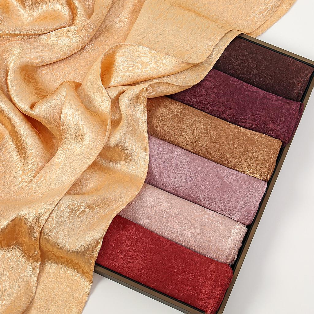 High Quality Floral Print Satin Hijab Scarf Muslim Hijab Plain Malaysia Scarf Satin Shawl Luxury Silk Satin Wrap Islam Turban