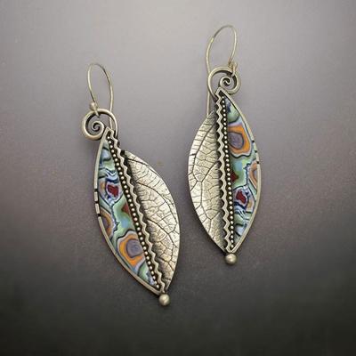 2 Stück Herren-Ohrringe im Retro-Böhmen-Stil mit Blattmotiv, Geschenk für Geburtstagspartys und Jahrestage, Geschenk zum Valentinstag